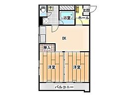レジデンス堀反 2DKの間取図画像