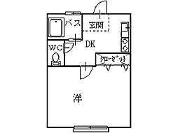 ルーテシアイズミ 1DKの間取図画像