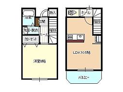 メゾネットM&KB 1LDKの間取図画像