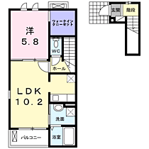 スクエア　イースト 204 ｜ 茨城県水戸市内原町（賃貸アパート1LDK・2階・43.80㎡） その2