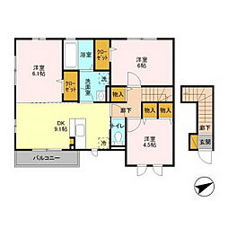 パークドオートム　Ｆ 2階3DKの間取り