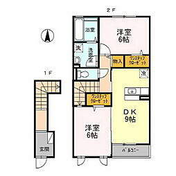 セレーノ 2階2DKの間取り