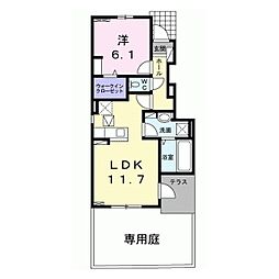 ガーデンハウス梅の里　Ｄ 1階1LDKの間取り