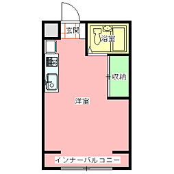 GLORY 3階ワンルームの間取り