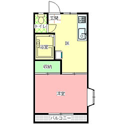 エスパル大賀 1DKの間取図画像