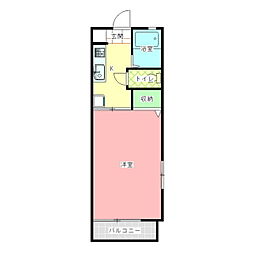 スカイハイツ 1Kの間取図画像