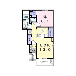 カーサアチェーロ 1LDKの間取図画像