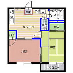 セブンハイツC 2DKの間取図画像