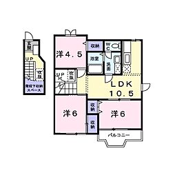 カルムメゾン姫子B 3LDKの間取図画像