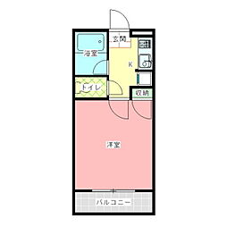 コーポナカムラ 1Kの間取図画像
