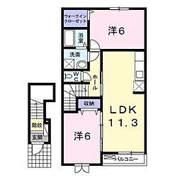 ラ・フィエスタ 2LDKの間取図画像