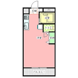 コーポピアかすが ワンルームの間取図画像