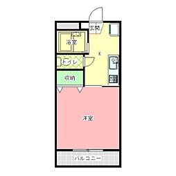 メゾンドK 1Kの間取図画像