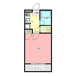 コーポナカムラ 1Kの間取図画像