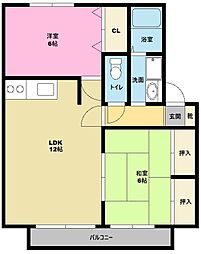 ライズ後藤B 2LDKの間取図画像