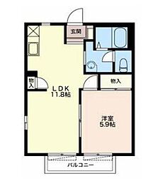 コーポ月坂 1LDKの間取図画像