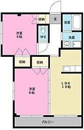 ホープM 2LDKの間取図画像