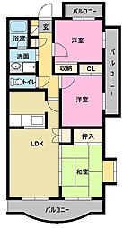 ヴェルドミール五和 3LDKの間取図画像