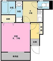 ティエラ向島2 1Kの間取図画像