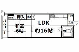 マンション南熱海 1LDKの間取図画像