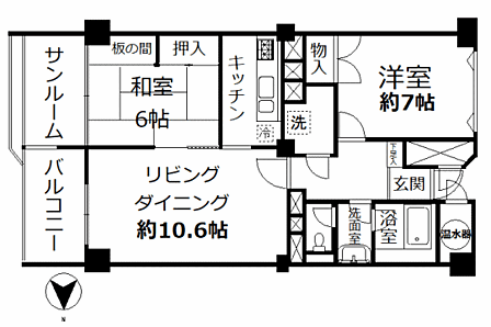 2LDK 間取り