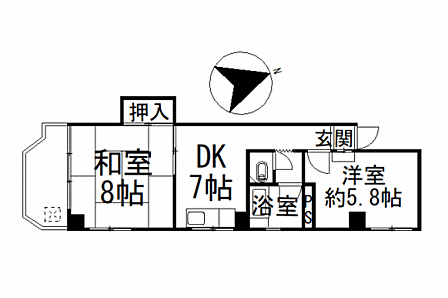 2DK 間取り