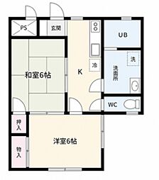 ハイツ伊豆 2Kの間取図画像
