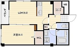 ラルバディセコンド 1LDKの間取図画像