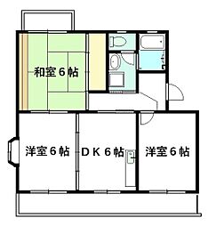 カーサ杉山 3DKの間取図画像