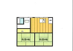 コーポ大井川B 2DKの間取図画像