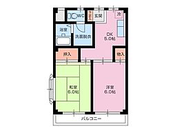 スワンセラミックM. 2DKの間取図画像