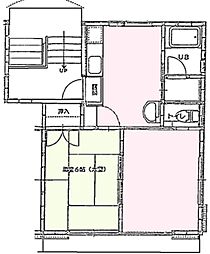 阿部ハイツ 2DKの間取図画像