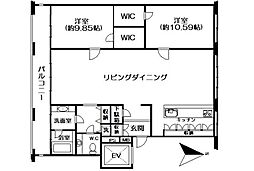 水明荘 2LDKの間取図画像