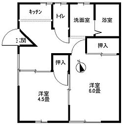 日吉アパート 2Kの間取図画像