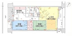 シー・ウェーブ七間町 2LDKの間取図画像