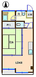 高島屋マンション 1LDKの間取図画像