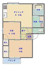 フォーメイト紺屋町 2DKの間取図画像