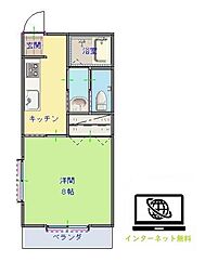 ACHARA1 1Kの間取図画像