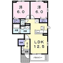 ベルネージュ 2LDKの間取図画像