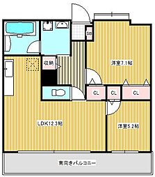 グラーツィア東静岡 2LDKの間取図画像