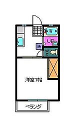 ビューパレー池田B 1Kの間取図画像
