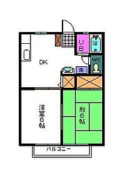 ラ・メゾンA 2DKの間取図画像