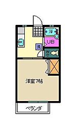 メモリアルシティA 1Kの間取図画像