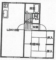 山瀬コーポ 1LDKの間取図画像