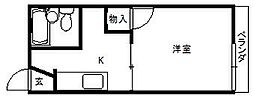 フォーブル杉山 1Kの間取図画像
