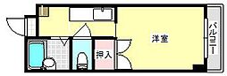 サンクレア瀬名川 ワンルームの間取図画像