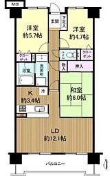 ロイヤルシャトー長泉2番館 3LDKの間取図画像