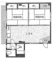 横田ビル 2LDKの間取図画像
