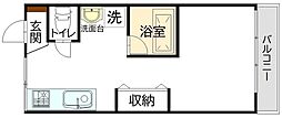 やんぱる大和 ワンルームの間取図画像