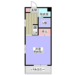 ベルシャトレ 1Kの間取図画像